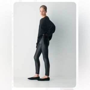 H&M Black Faux Leather Leggings